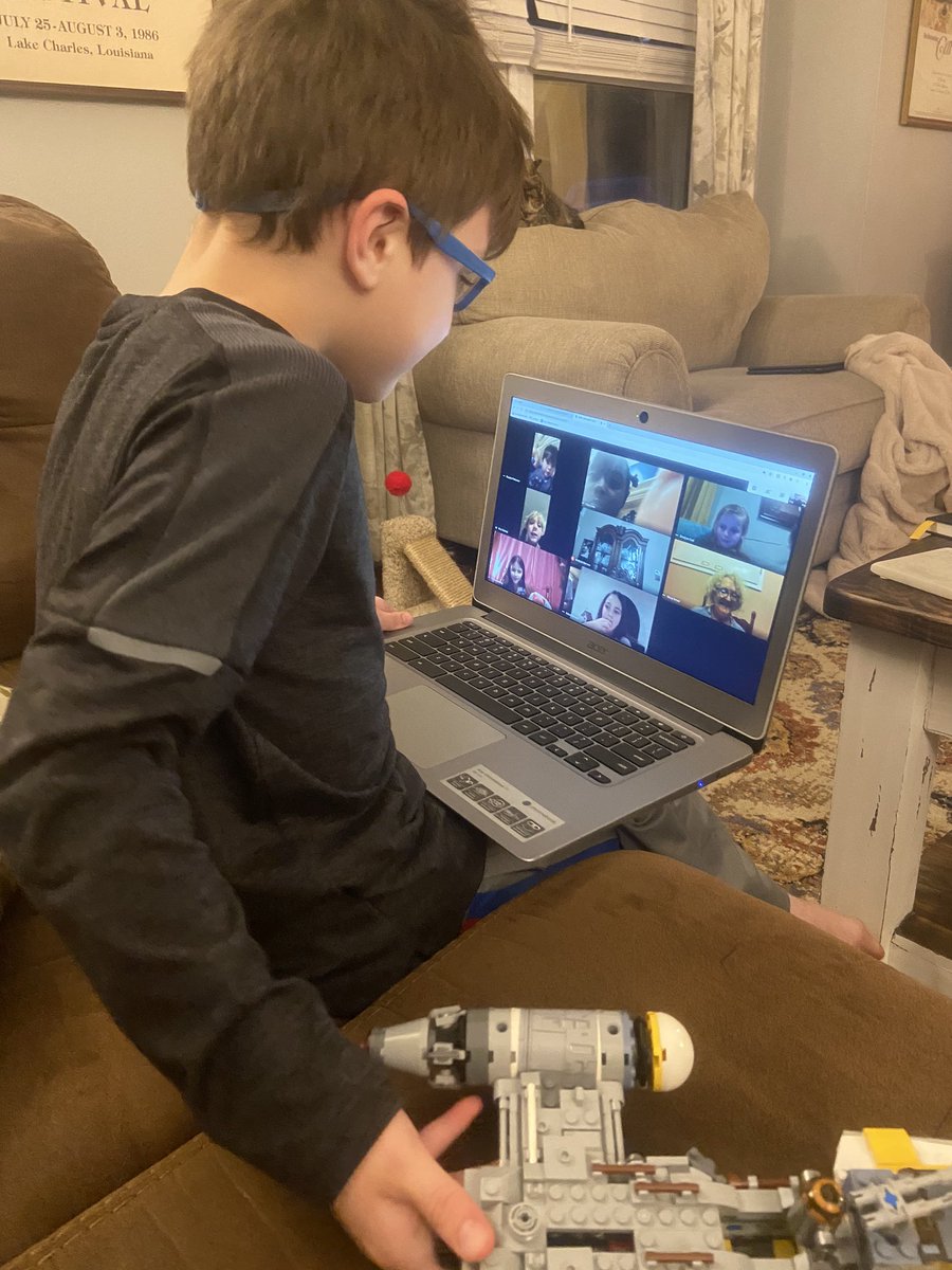 My son’s teacher hosting a “Goodnight Gators” bedtime story. I haven’t seen mg little guy this happy in a month. Thank you teachers.