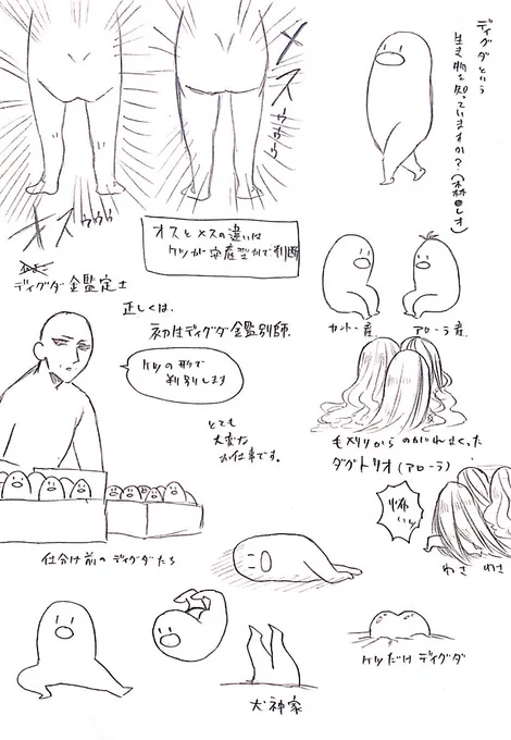お題から
プリケツディグダのオスメスの違いについて教えてほしいってきてたんで描きました! 