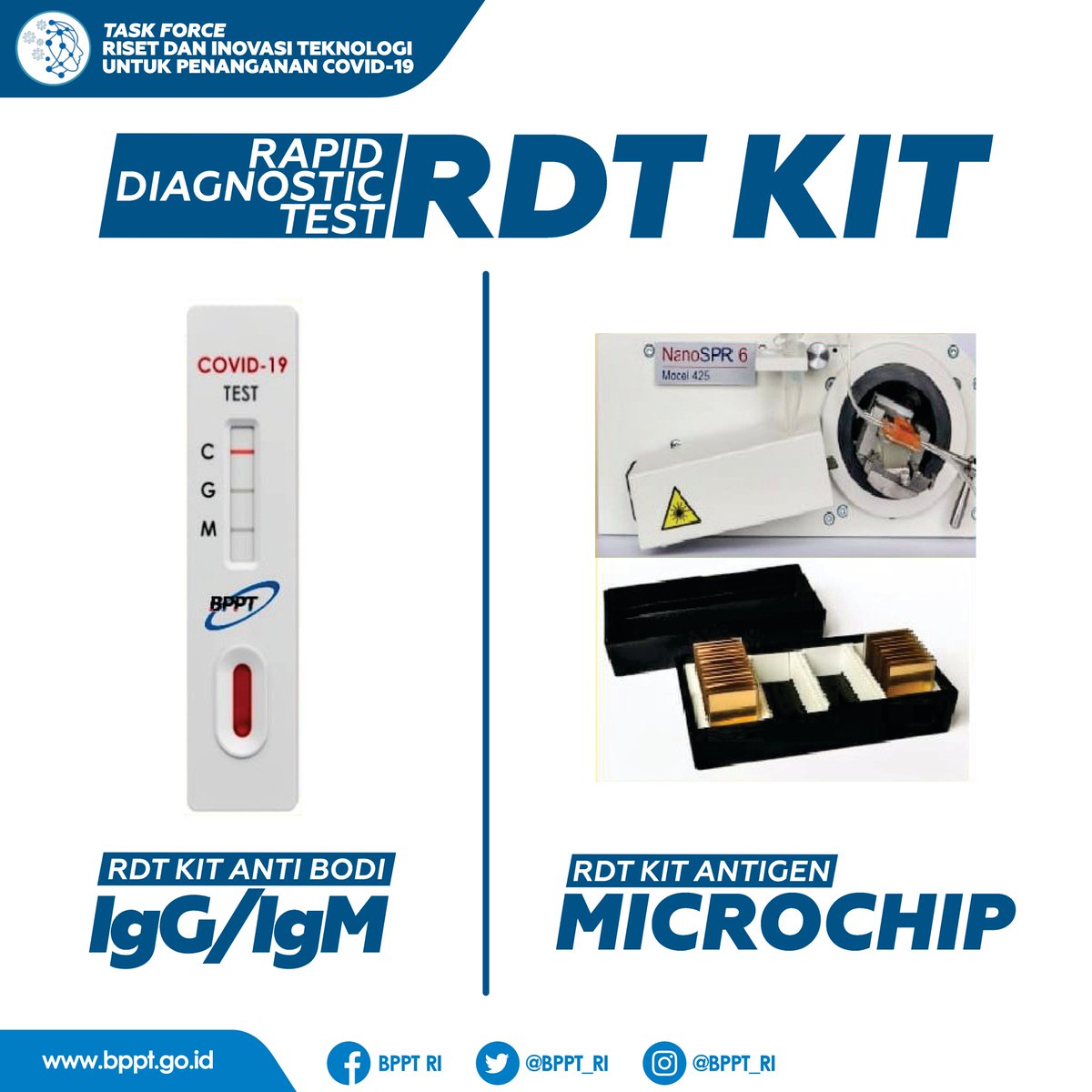 Banggainovasiindonesia On Twitter Bppt Bersama Tfric19 Dalam Koordinasi Konsorsium Covid 19 Yang Dibentuk Kemenristek Brin Saat Ini Tengah Membuat Dua Tipe Rdt Kit Untuk Mendeteksi Cepat Virus Corona Yakni Rdt Deteksi Antibodi Igg Igm