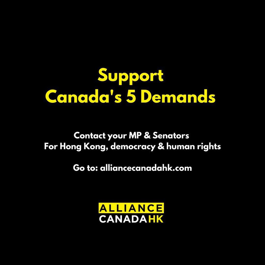 bIackobject's tweet photo. Les Canadiens et les Hong Kongais nous ont dit quelles étaient leurs 5 demandes. Il est temps d'agir. Écrivez un courriel à vos députés et sénateurs à l'aide de notre outil de campagne en ligne
來源/ #AntiExtraditionChannel
https://t.co/A8j5Px4OHo https://t.co/WFG0kfrZRX