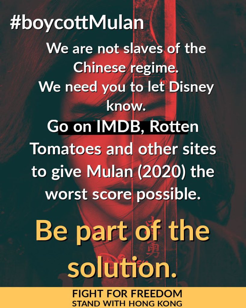 bIackobject's tweet photo. #boycottmulan
來源/ #AntiExtraditionChannel
https://t.co/A8j5Px4OHo https://t.co/O97EDCXqhX