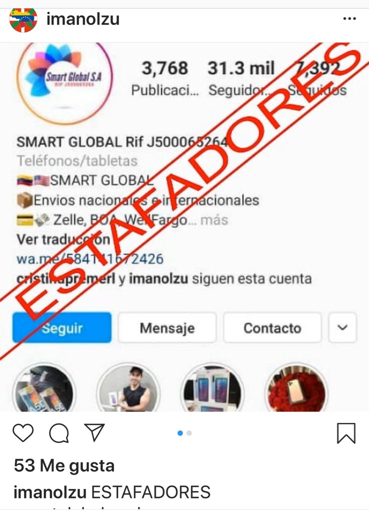 alexagomez2000's tweet image. Mi gente, esta página de Instagram, estafó con 120 $ a un señor que quiso comprar tapabocas para su unos ancianos de su comunidad. Alertamos a todos para que eviten caer en fraudes y estafas #Venezuela