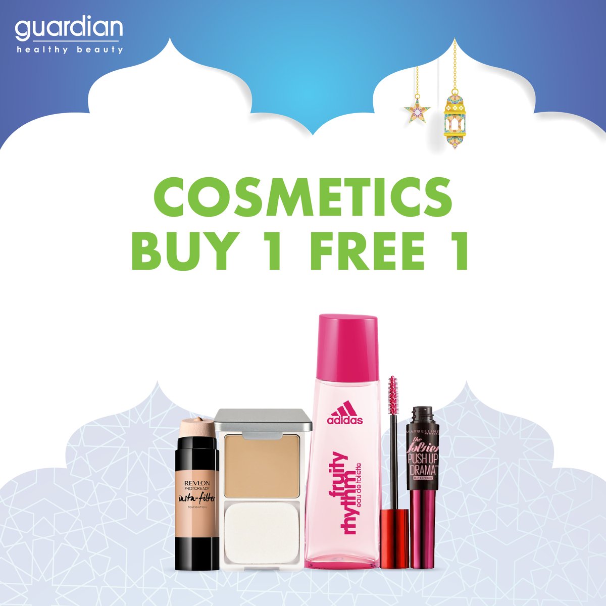 GuardianMYS's tweet photo. Get prep for RAYA now with Ramadan Countdown Deals that will wow you with its awesome promotion!

Not only Cosmetics Buy 1 Free 1 will be available, Skincare, Personal Care and Health Care will also be having great deals as well so DON'T MISS OUT! https://t.co/DxpW6EEQyY