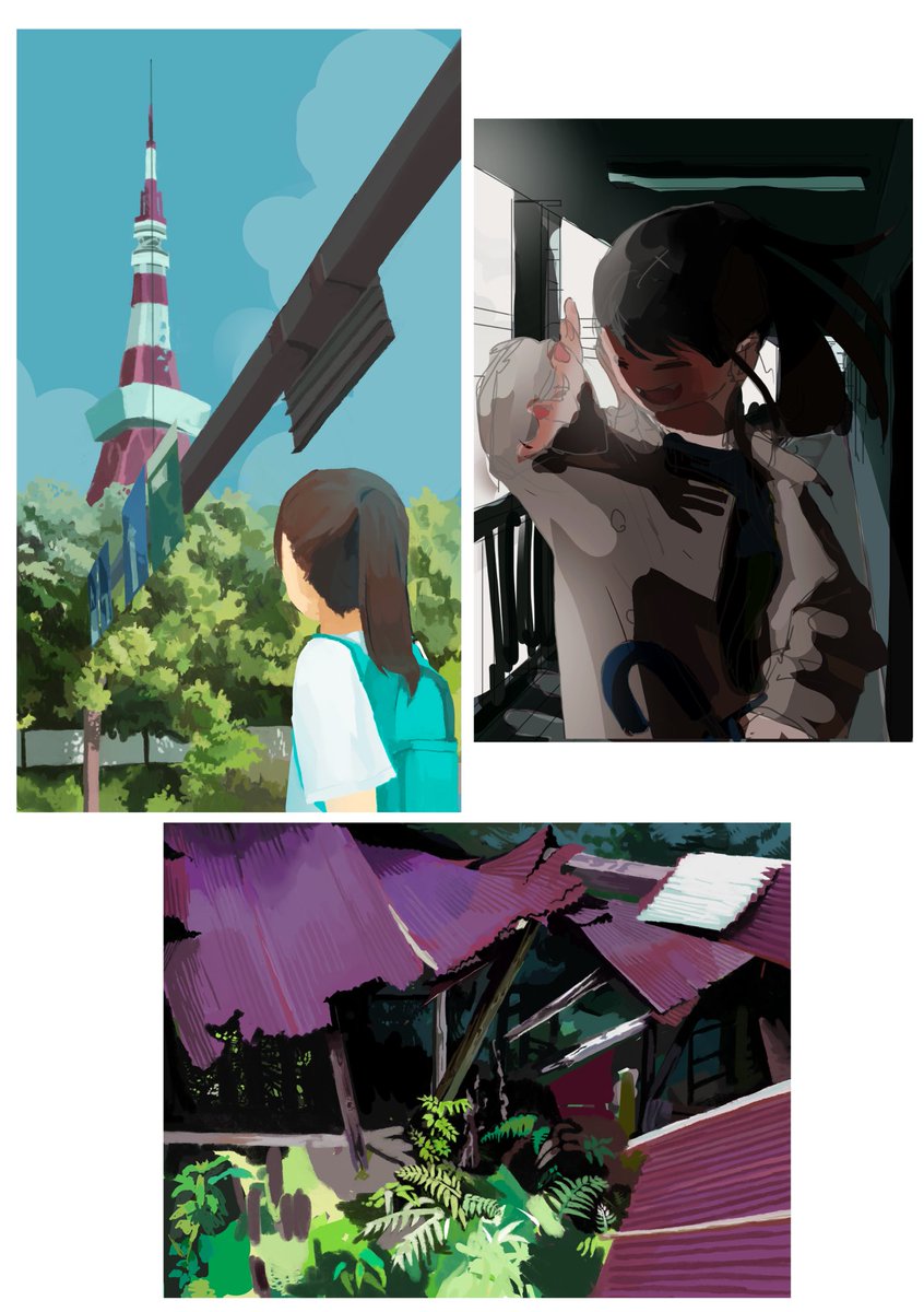 ボツになってしまった色ラフ、落書き、写真模写 