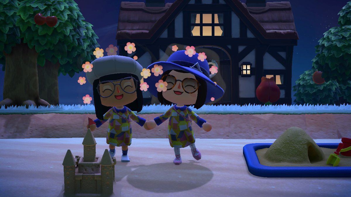 AngieACNH's tweet photo. Went to visit Rita AND WE WERE MATCHING ON ACCIDENT!!! #superbesties #AnimalCrossing #ACNH #NintendoSwitch https://t.co/XPRc6Fcq1z