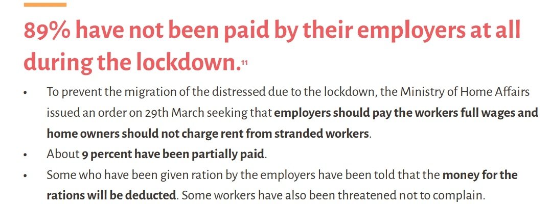 “My heart is pounding out of anxiety. My family is crying out of worry,” said Molla. Though he received his past salary dues (Rs 300 per day), the garment factory where he works hasn’t paid the salary for the duration of the lockdown, despite the Centre’s orders dated March 29th.