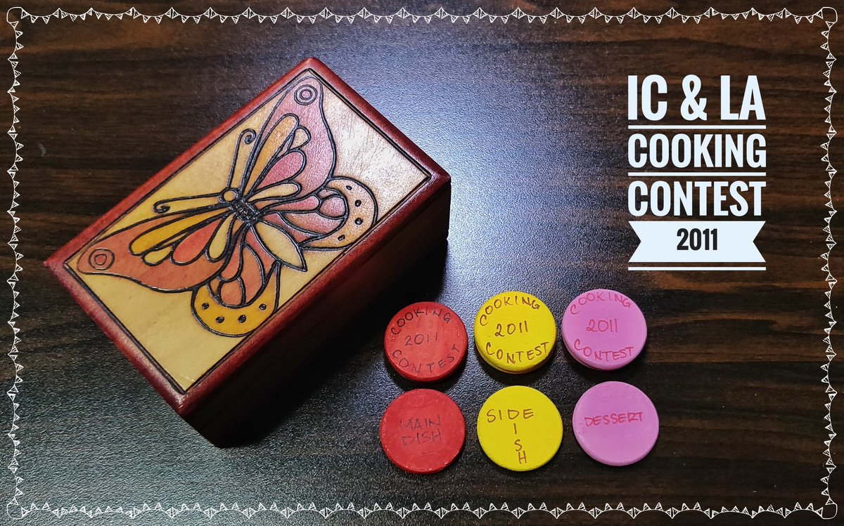 arieshorse's tweet image. I was cleaning &amp;amp; found this. I made this for the 2011 Cooking Contest when I was still at #InternationalCenter &amp;amp; #LanguageAssistance for #EmployeeMonth The Judges will place the coin on the dish they like the best. #MainDish #SideDish &amp;amp; #Desert #Funtimes