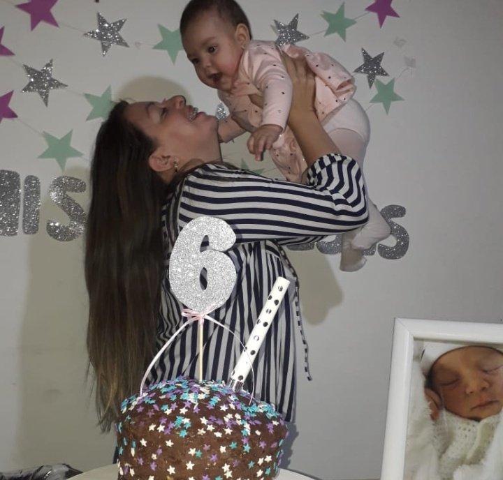 CanoLaay's tweet photo. Le festejé el medio año a mi hija, en casa y en familia❣ #CuarentenaParty https://t.co/PPm57Sl1yQ