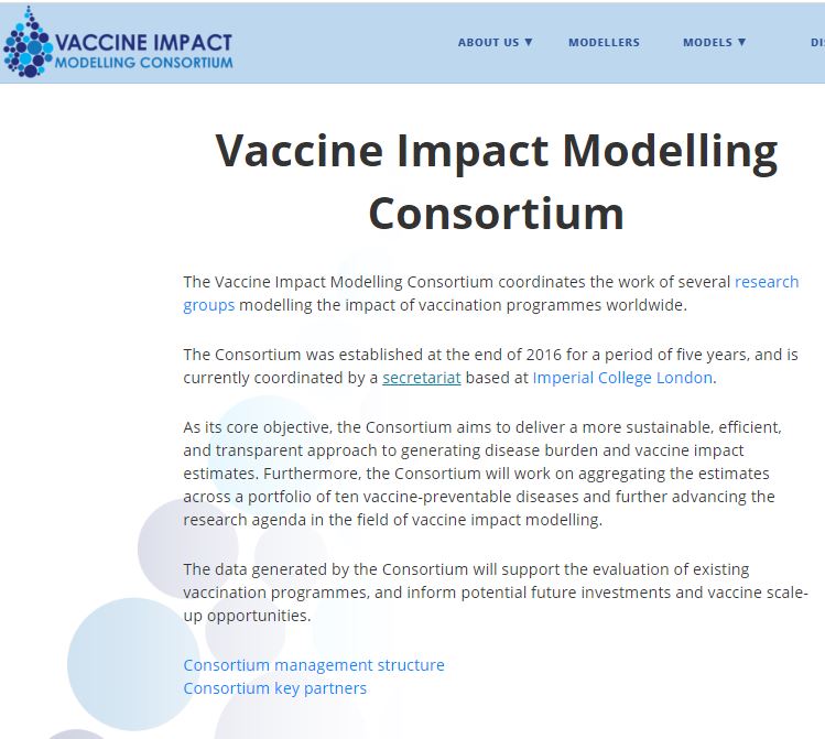 Acting Consortium Director of what? A member of the Secretariat for what? For the 'Vaccine Impact Modelling Consortium'. What is that?Here's how their website describes it: https://www.vaccineimpact.org/ 