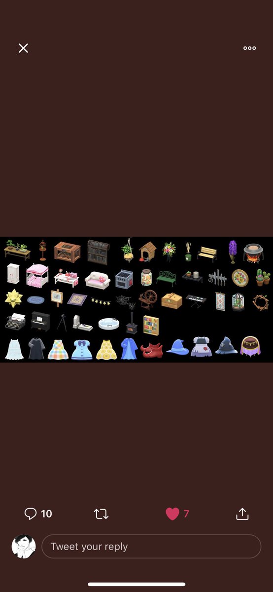 So then I see a tweet posting all the items this player AC player has on her wishlist, looking to make a swap.And it looked like this