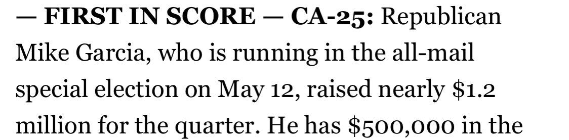 FIRST: The Garcia team lied and said they raised $1.2M when it was $1.02M.  #CA25