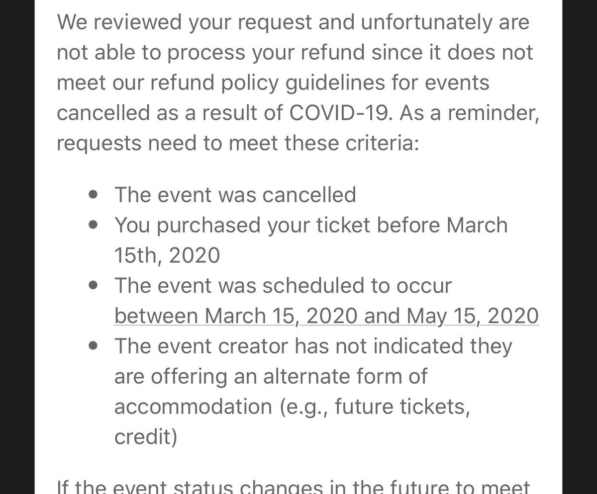 I received this email tonight saying I didn’t meet the criteria for a refund. Pay attention to the criteria and look back at the proof in this thread.