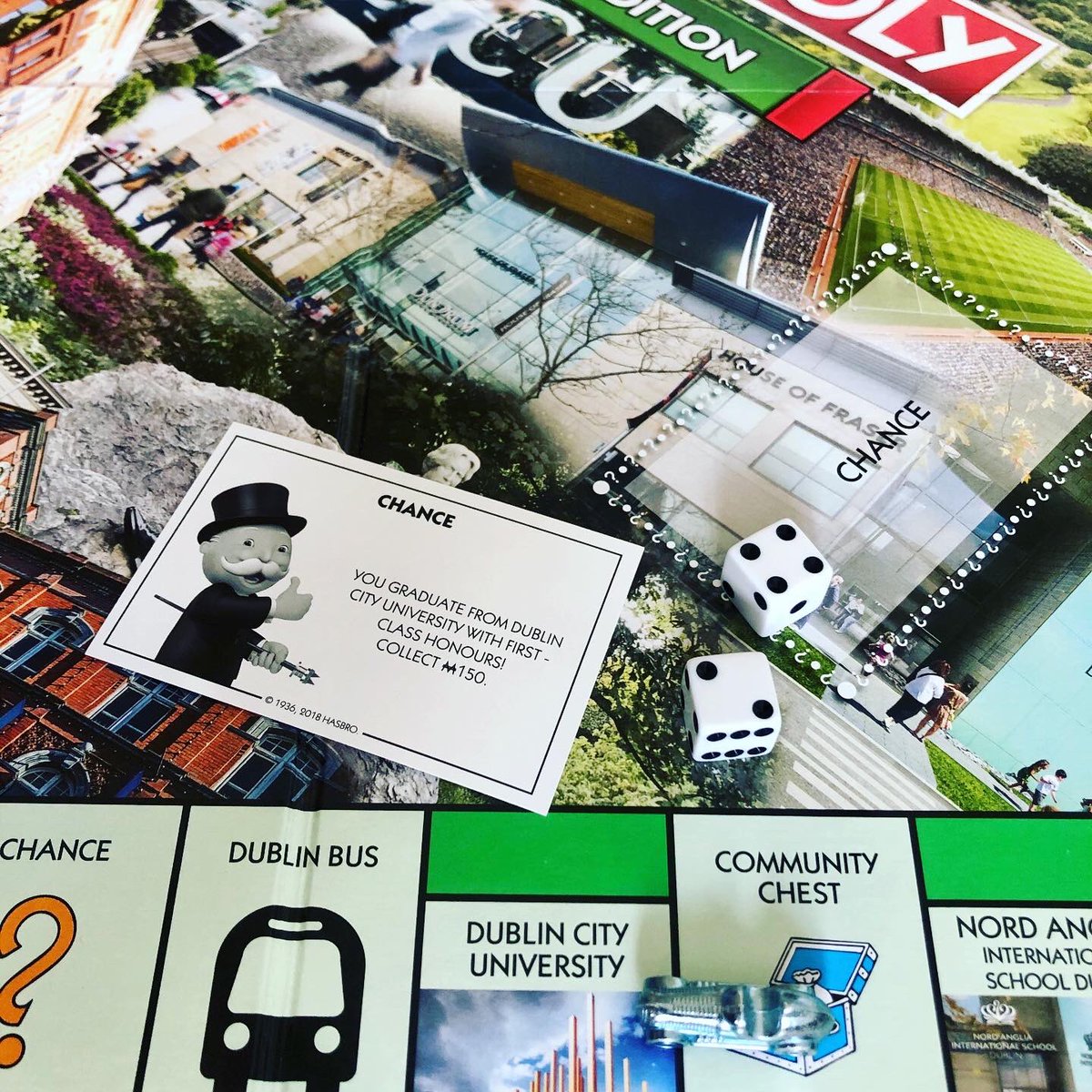 Hey cool cats and kittens, fed up of binge watching Tiger King 🐯on Netflix in the evening? How about a game of Monopoly instead...Dublin Edition of course! Will you land @dcu🎓? 🎲🎲🇮🇪#stayathome #monopoly #staysafe #dublin