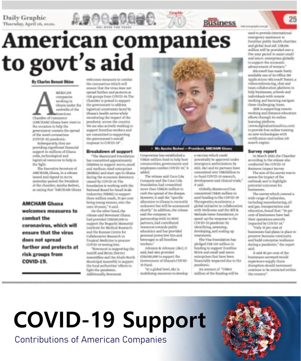 AmChamGhana's tweet photo. Visit https://t.co/qpsqUJTXGN to learn more about what American companies are doing to support the fight against COVID-19. https://t.co/gO5Zw3ECzF