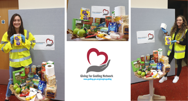 GedlingBC's tweet photo. Our leisure team are helping in other roles across the Borough. Swimming teachers Rosie Hoyle and Nastarsia Smith have become expert food packers at the #GivingForGedling humanitarian centre at The Richard Herrod Centre! 👍 If you need help, let us know: https://t.co/pCaWPBU3Wc https://t.co/Iq8G01Wq9J