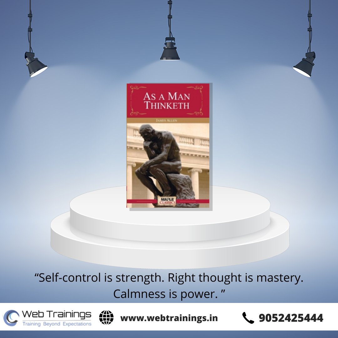 webtrainings's tweet photo. As a man thinketh' is a book about the power of thought. Through this book, in simple words, James Allen has tried to show how each man holds the key to every condition, good or bad, that enters into his life.
Recommended Book
#webtrainings #books #thinketh #powerofthought https://t.co/PUbf319hHS