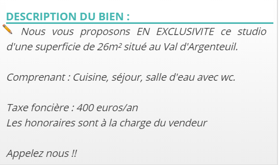 EvimImmobilier's tweet photo. [#ASAISIR] Appartement à Argenteuil 1 pièce 26.05m2 – 109500 € https://t.co/ECj9XEnjMp
