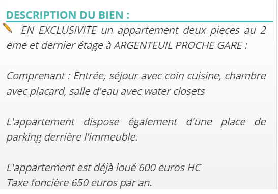 EvimImmobilier's tweet photo. [#ASAISIR] APPARTEMENT À ARGENTEUIL 2 PIÈCES 31.9M2 – 125000 € https://t.co/YwQmFC369P