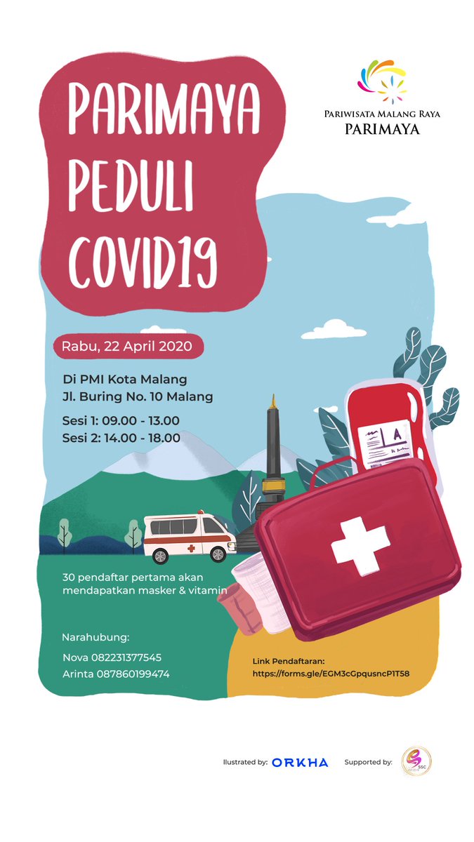 Donor Darah Parimaya Peduli Covid 19 |Rabu, 22 April 20 
|Di PMI Kota Malang, Jl. Buring No. 10 Malang | klik disini : bit.ly/ParimayaCovid19 | Narahubung: Nova Mo 082231377545

<a href="/infomalang/">Info Malang</a>