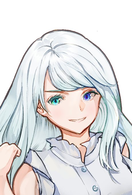 白髪オッドアイのtwitterイラスト検索結果 古い順