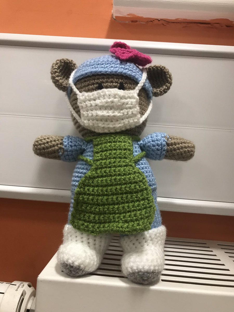tracybongo's tweet image. Our Mortuary mascot Faith 💗 made by our exceptionally talented team member Sarah @SwanseabayNHS #StayHomeSaveLives