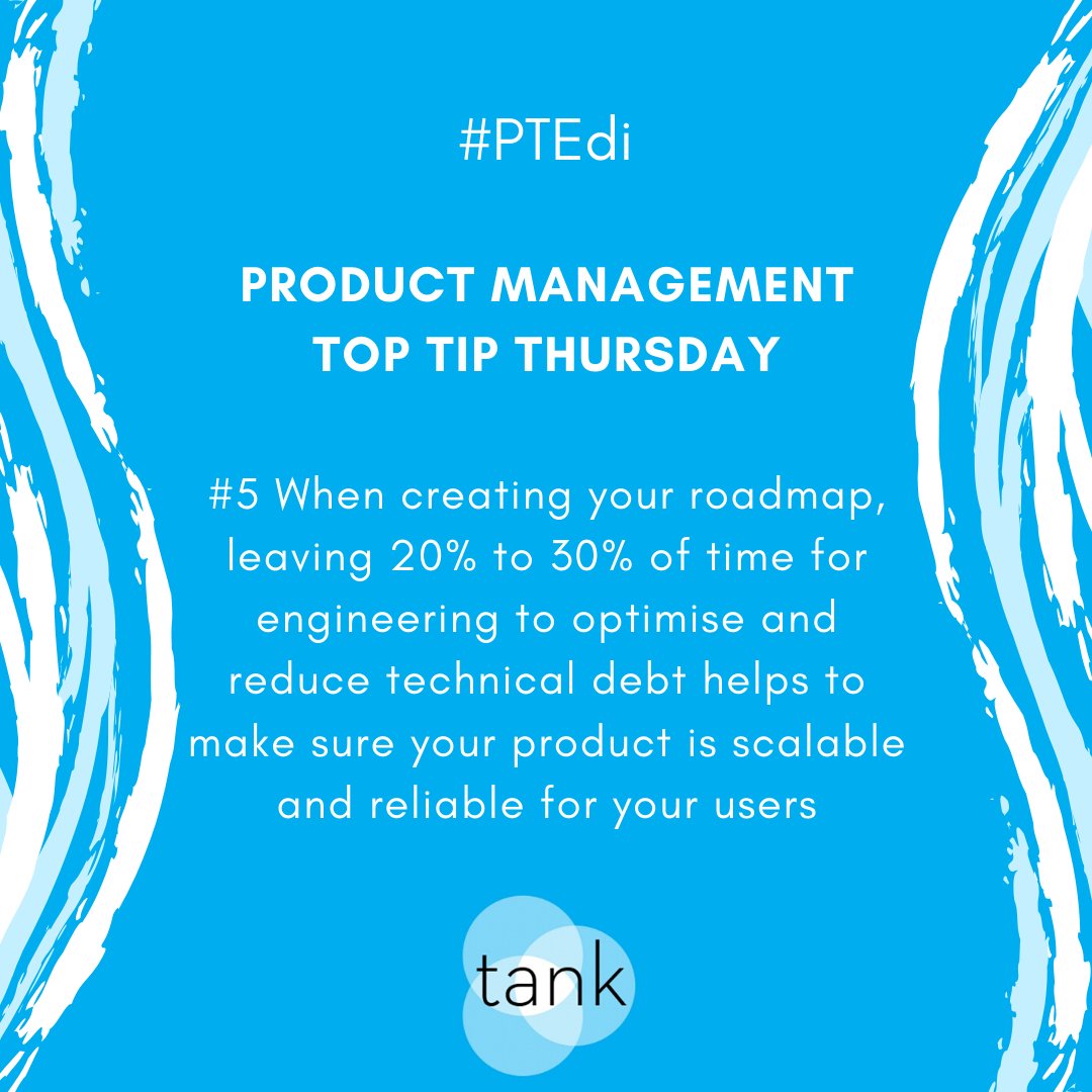 For this week's #ProductManagement Top Tip, we're thinking about how to optimise your product roadmap to ensure scalability and reliability in your product🗺️

#PTEdi #prodmgmt #productstrategy