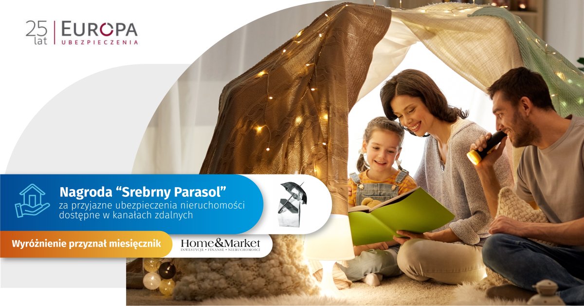 Mamy to! Redakcja magazynu "Home &amp; Market" przyznała nam nagrodę "Srebrny Parasol". Wyróżnienie otrzymaliśmy za przyjazne ubezpieczenia nieruchomości, które można kupić w pełni zdalnie bez wychodzenia z domu. 
Dziękujemy!

#ubezpieczenia #nieruchomości #SrebrnyParasol