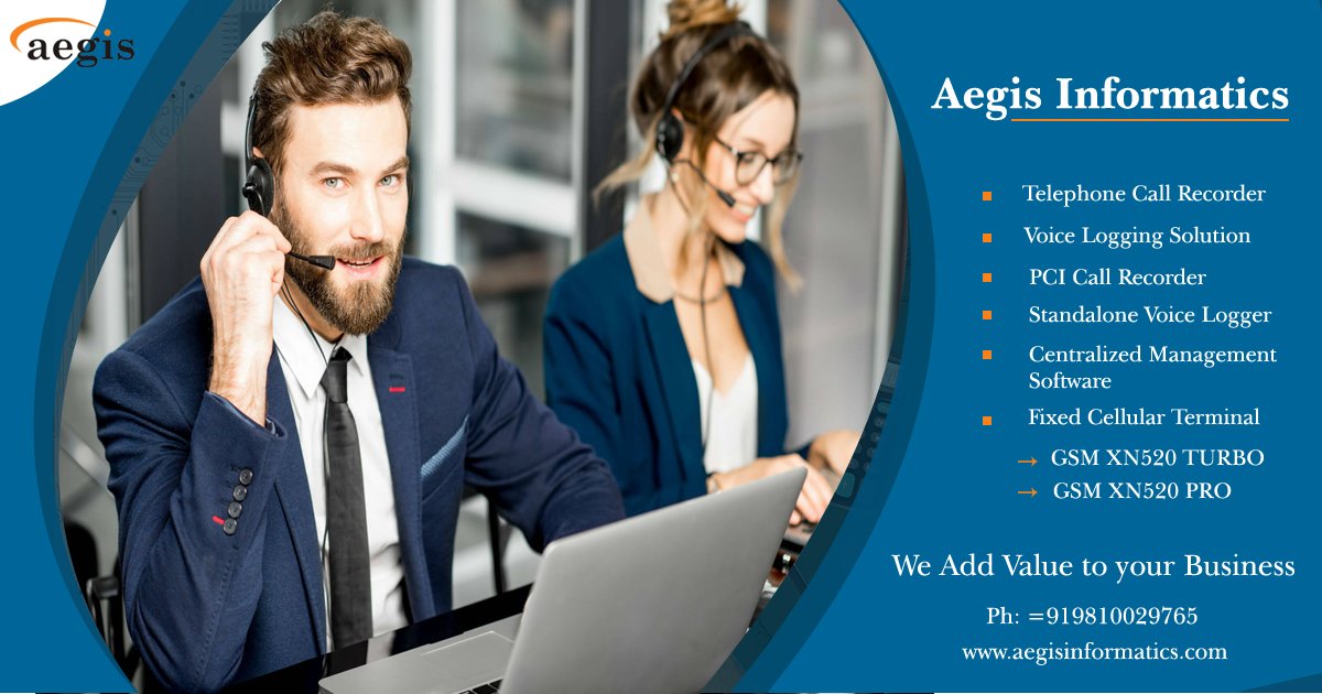 aegisinformatic's tweet image. Aegis informatics is a hub of Voice loggers, call recorder and GSM Voice Terminals. 

#telephonecallrecorder #Voiceloggerprice #callrecordersolution #digitalcallrecordersolution #voiceloggersystem #PCIcallrecorder #standalonecallrecorder #fixedcellularterminal