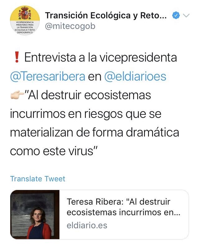 FLMIRONES's tweet photo. #MIRONEWS Hablan de bulos de otros pero ellos pueden decir BARBARIDADES como esta. Eso que dice la ministra simplemente es FALSO. No hay estudio científico alguno que vincule la pandemia con el Medio Ambiente, es INVENTADO porque viene bien a los de siempre. Un aullido https://t.co/52m903zaB0