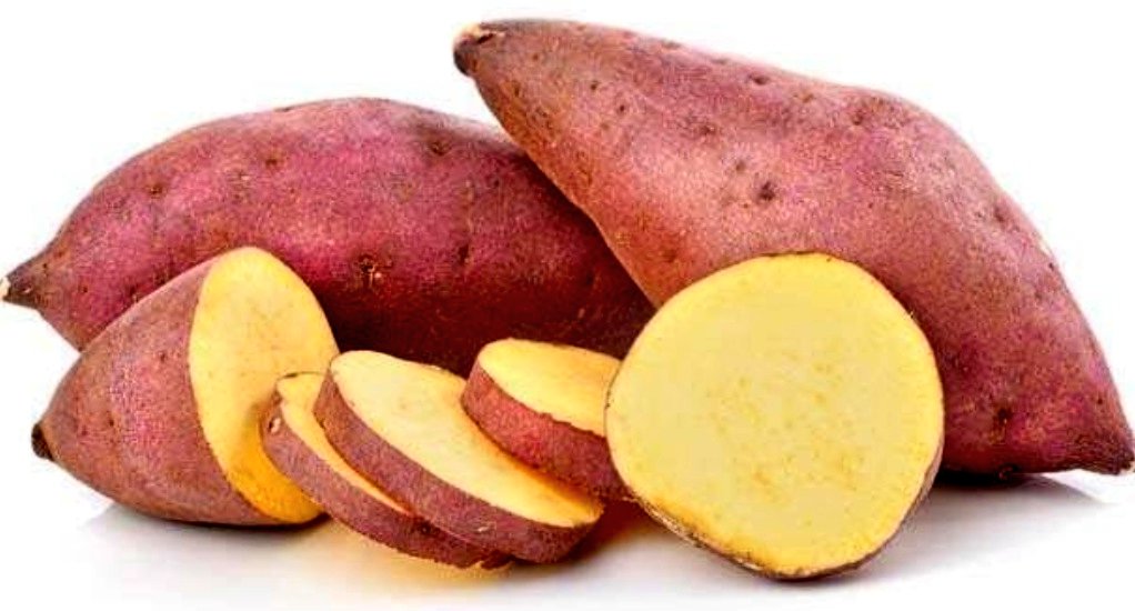 The next is Sweet Potato!  The healthier and more nutritious and delicious brother of the regular potato! Rich in fibre and filling, you can boil it, roast it, fry it, steam it, make soups, curries and more! 