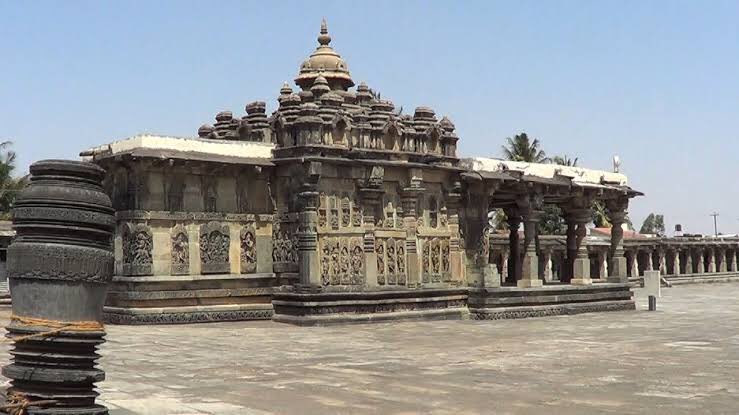 The temple was built over three generations and took 103 years to finish. It was repeatedly damaged and plundered during wars, repeatedly rebuilt & repaired over its history. It is 35 km from Hassan city & about 200 km from Bengaluru.