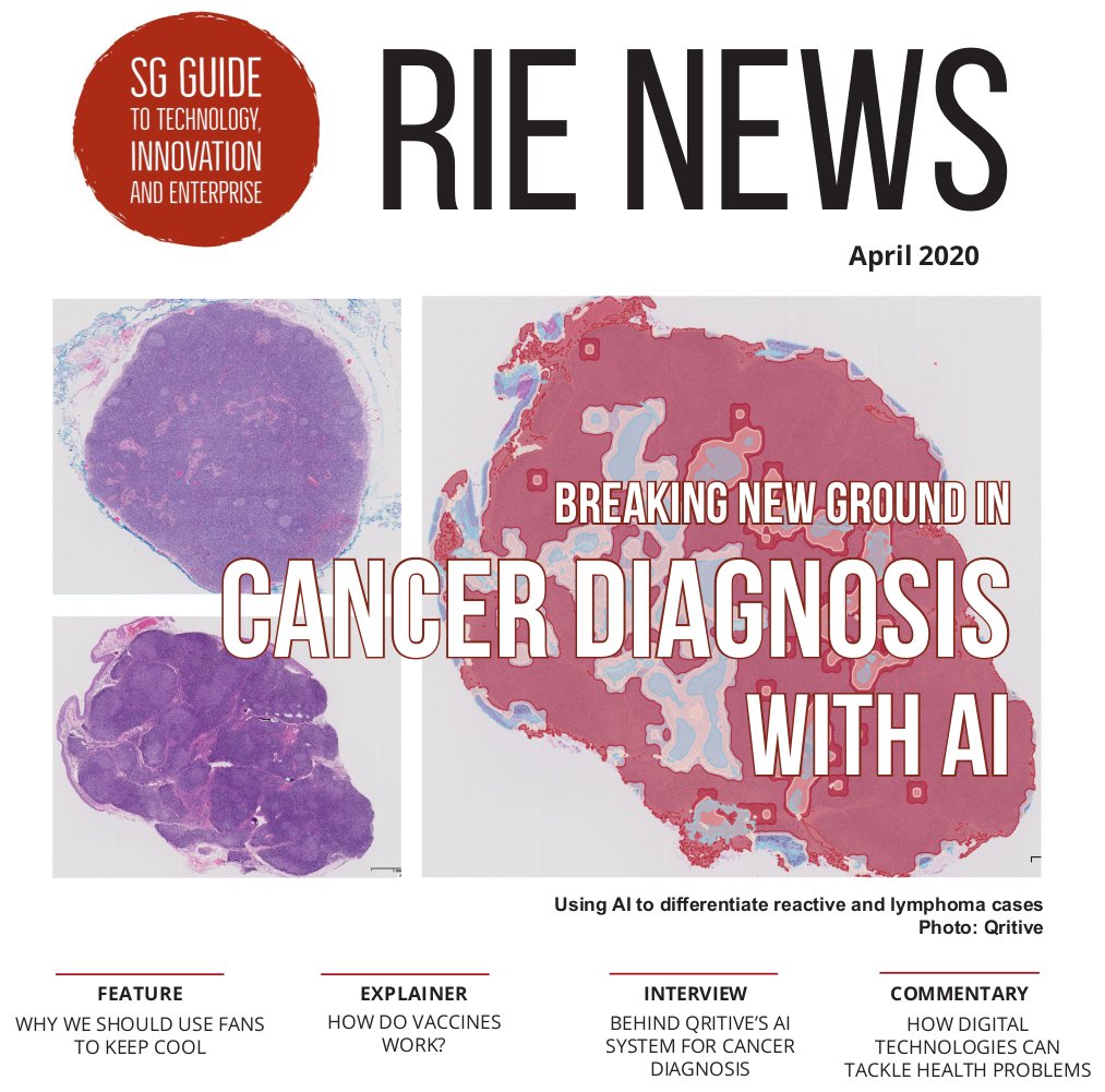 qritive's tweet image. The National Research Foundation Singapore &amp;amp;the Prime Minister’s Office recognized Qritive and its unique approach to cancer diagnosis. Read the interview in the April 2020 issue of the Research Innovation Enterprise (RIE) magazine.
qritive.com/news/2020/4/14…

#AI #digitalpathology
