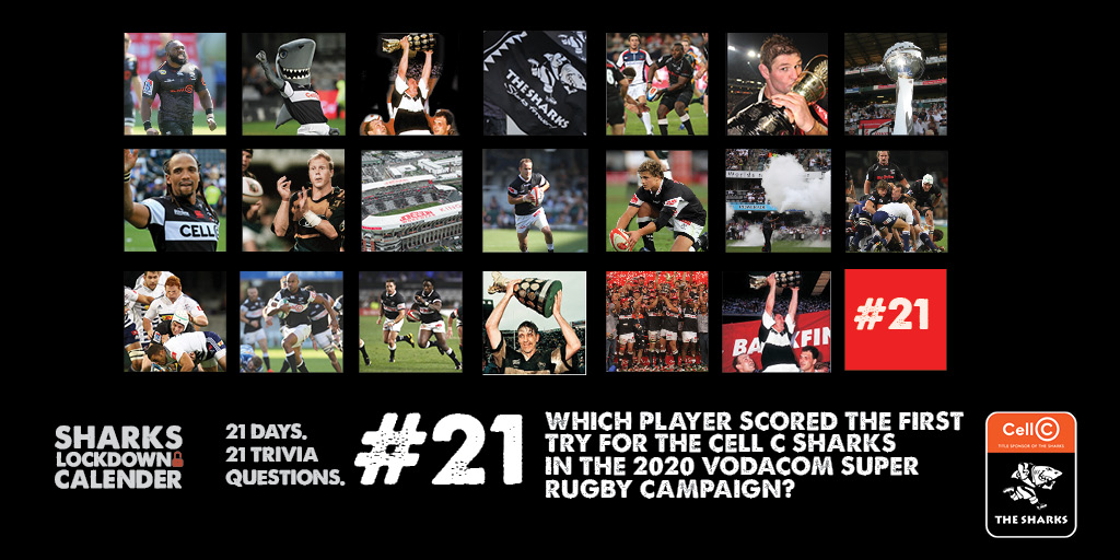 The CellC Sharks Lockdown Calendar. 21 Days. 21 Trivia ...