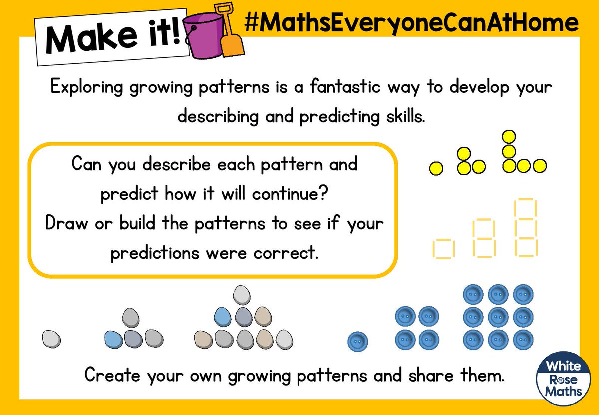 🐣 Day 9 - Today’s Easter tasks are Bake it and Make it! Who can make the biggest growing pattern? Or the biggest stack of pancakes! 🥞 ow.ly/vezN50z6rk0 
#MathsEveryoneCanAtHome #EasterFun
