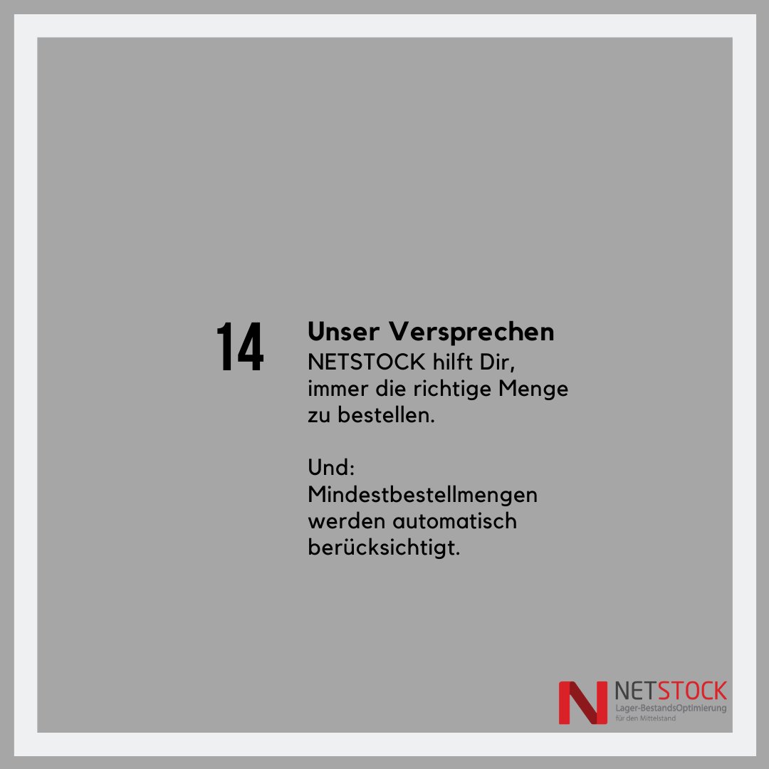 NetstockDe's tweet photo. Unser Versprechen N° 14. https://t.co/F18S6JzxLn