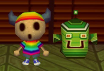 In earlier games if you reset your game or changed memory cards, a villager would greet you and welcome you back. But, when you reset the game your characters face would be replaced with A GYROID FACE