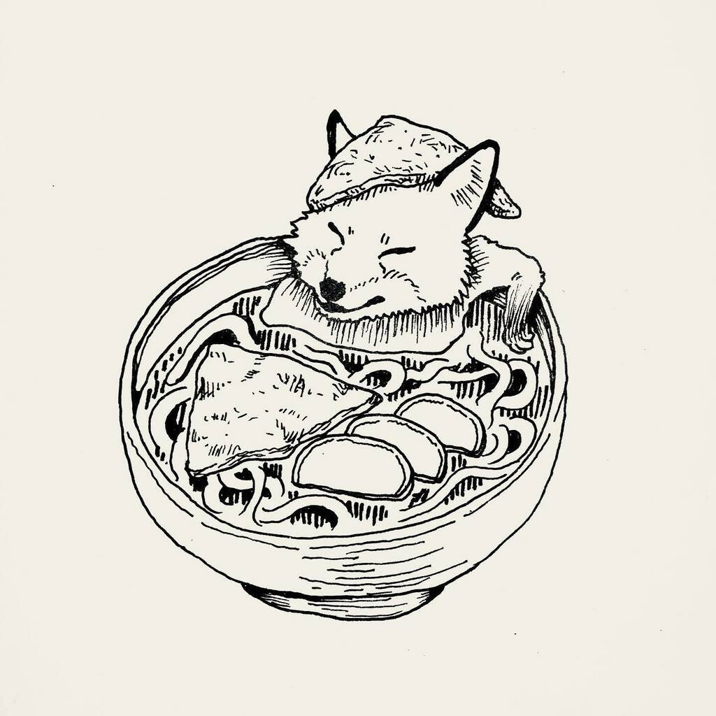 エイマ Eima きつねうどん Kitsune Udon イラスト アート 絵 画 イラストレーター デザイン イラストグラム ドローイング きつねうどん Illustration Illustrator Art Design Drawing Artist Painting Artwork Kitsuneudon T Co