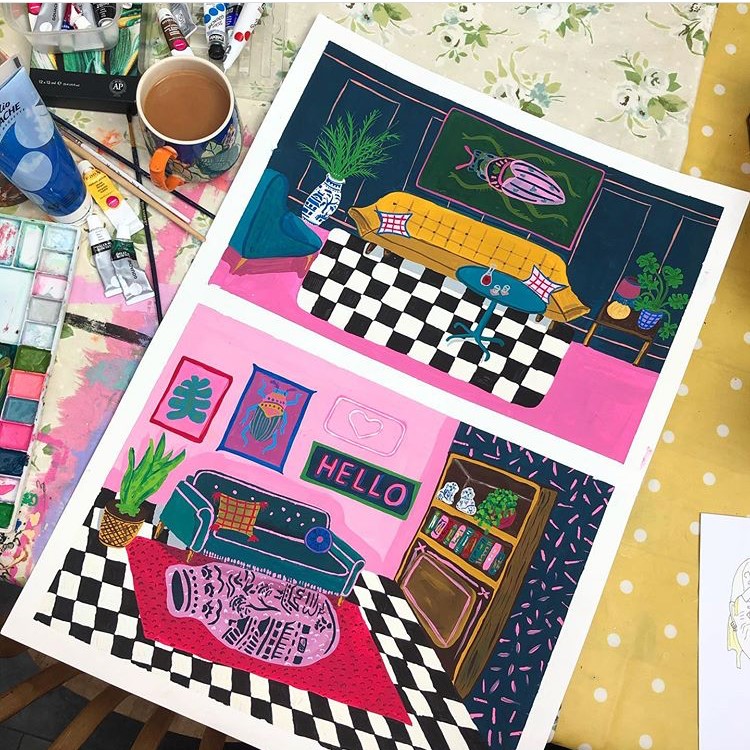 TheNorthernArt's tweet photo. "Drinking tea and painting my ideal room." A day well spent by third year textile design degree student Amy (insta: amyhastingstextiles) especially when the outcome is this beautiful!
Inspired? Check out Amy's course https://t.co/NzyIVfzFQG https://t.co/gsD4bCDJxS