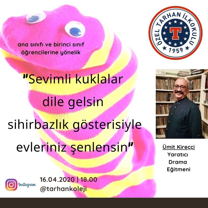 umitkirecci's tweet image. Biyolojik aileleri kim olursa olsun &quot;ÇOCUKLAR HEPİMİZİN&quot;dir dir-yor gösterime bekliyorum:

&quot;Sevimli kuklalar dile gelsin sihirbazlık gösterisiyle evleriniz  şenlensin&quot;

16.04.2020,Perşembe (Bugün) 
18.00
İnstagram: @tarhankoleji
 
 #tarhankoleji #tarhandabugün #kukla
