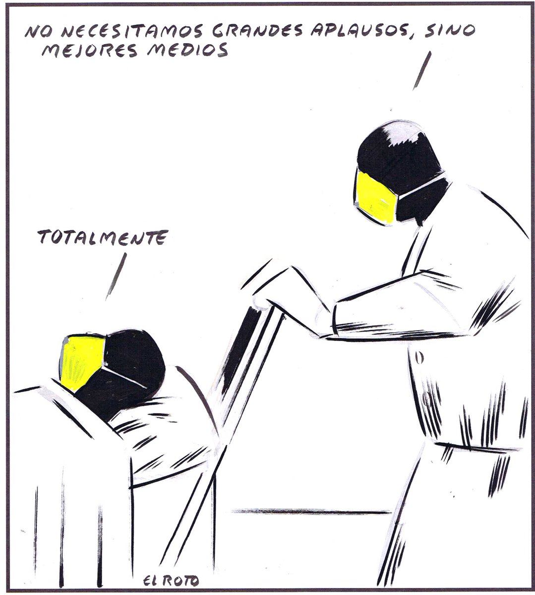 Taller Económico on Twitter: "No necesitamos grandes aplausos, sino mejores  medios. Viñeta de El Roto de hoy. Brutal. #Sanidad #Economía #Covid_19  #ElRoto… https://t.co/5uIX0nHWbT"