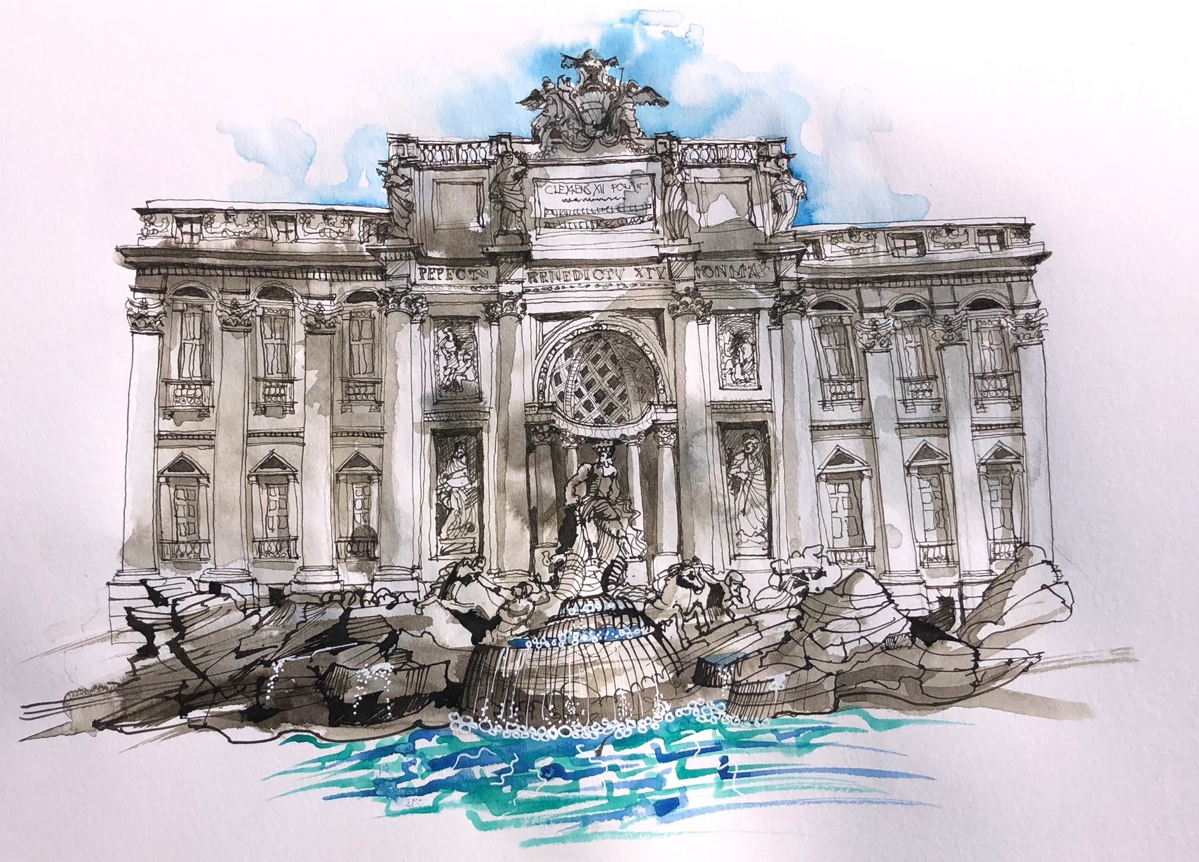 Trevi fountain rome italy Illustration of the trevi fountain in rome  italy  CanStock