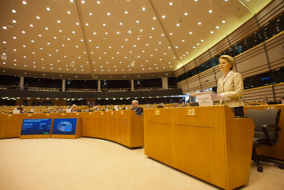 vonderleyen's tweet photo. Have the courage to stand up for 🇪🇺. 
Because this Union-of-ours will get us through. And it will be as strong tomorrow as we make it today.

And if you need inspiration, look at the people of Europe standing together - with empathy, humility &amp; humanity. I pay tribute to them all https://t.co/NSIWEQpY9L