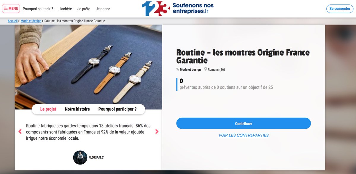 MontresRoutine's tweet image. Retrouvez-nous sur la plateforme @tudigoFR pour commander votre montre Routine dans le cadre de l’opé de soutien aux entreprises du #madeinFrance lancé par @Certif_OFG 
Aidons nos #PME qui produisent, créent de l’emploi en #France et participe à notre souveraineté industrielle🇫🇷
