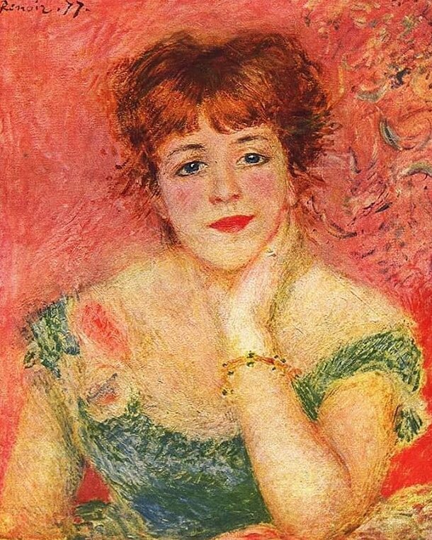 Portrait of Jeanne Samary by Pierre-Auguste Renoir (1877)