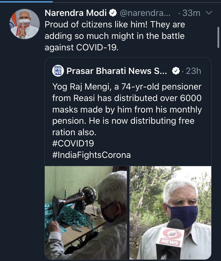 molikaul's tweet photo. Thanku @narendramodi sir for your appreciation
Proud to be #Reasian
@indukanwal @DeputyReasi https://t.co/SN6RV0Q0GT