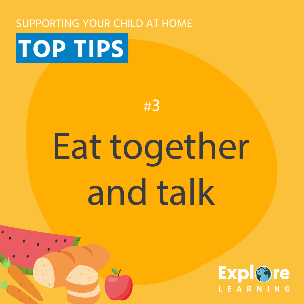 Tip #3 for supporting your child and continuing their education at home:⁠ 🍉Eat together and talk! ⁠💬
Talk about what you’ve been doing during the day for work. For more tips > soo.nr/n4yC #KeepEducationGoing #ExploreAtHome⁠