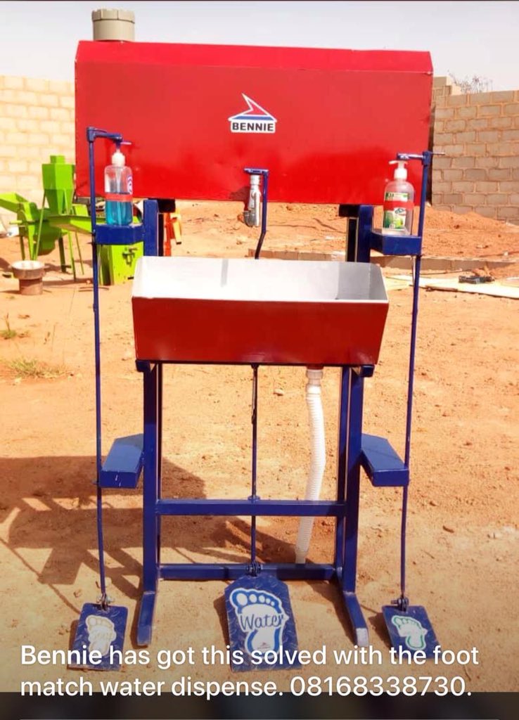 businessXplain's tweet photo. Jerry Mallo, the 25-year-old Nigerian who went viral for building a sports car from scratch, is now mass-producing foot-match dispensers to prevent contracting the corona virus while cleaning hands - the safest way to wash hands. https://t.co/rJ5cRlS9FY