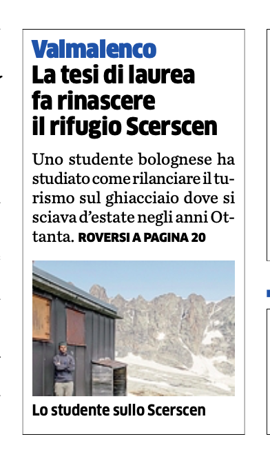 Per la serie 'Non solo #coronavirus' e per la serie '#Risorgeremo', la proposta di un ragazzo #bolognese su come far risorgere l'ex rifugio #Scerscen, in #Valmalenco.
#Oggiinedicola con @laprovinciadiso, la mia intervista a Matteo Fancello. 

#Valtellina #LaProvinciaDiSondrio