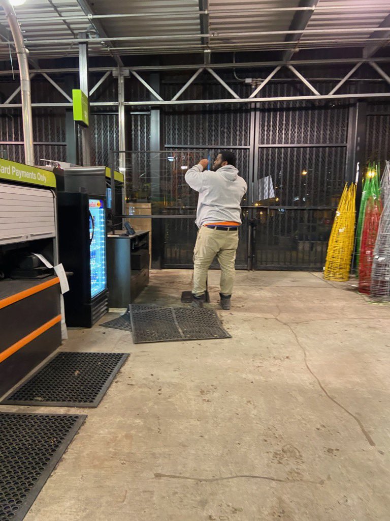 D65Mem's tweet photo. Another great night in D65 with MET associates putting up the protective plexi-glass at store @HomeDepot1950 Marcus B. And Jason D. Showing off social distancing as they install these all night. @AndresD65_HDMET @SMMannyG #MET #THD #MightyD65 https://t.co/bqckyQPs1h