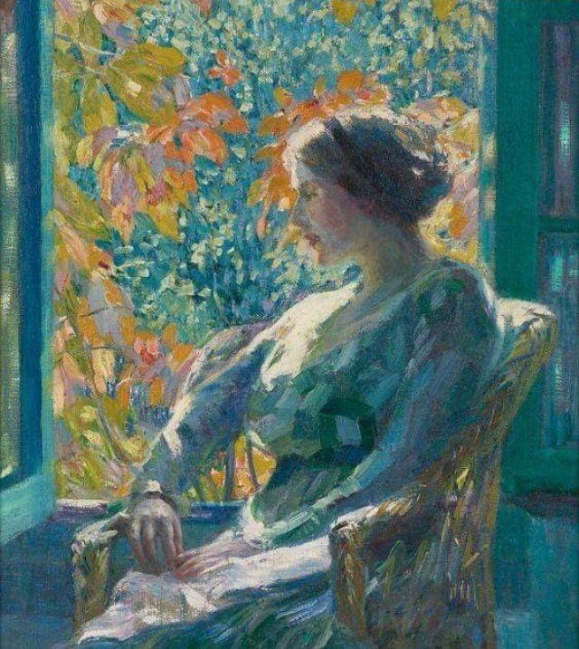 Autumn Sunlight by Lawton Silas (1912) private collection